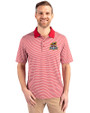 Toledo Mud Hens Cutter & Buck Forge Tonal Stripe Stretch Mens Big and Tall Polo Cardinal Red Front