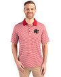 Sacramento River Cats Cutter & Buck Forge Tonal Stripe Stretch Mens Big and Tall Polo Cardinal Red Front