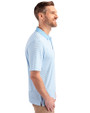 Tulsa Drillers Cutter & Buck Forge Tonal Stripe Stretch Mens Big and Tall Polo Atlas Light Blue Side