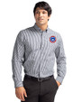South Bend Cubs Cutter & Buck Easy Care Stretch Gingham Mens Big and Tall Long Sleeve Dress Shirt Charcoal Front