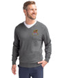 Toledo Mud Hens Cutter & Buck Lakemont Tri-Blend Mens V-Neck Pullover Sweater Charcoal Heather Front