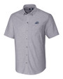 West Michigan Whitecaps Cutter & Buck Stretch Oxford Mens Big and Tall Short Sleeve Dress Shirt Charcoal Mannequin