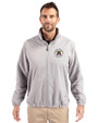 Virginia Military Institute Keydets Cutter & Buck Charter Eco Knit Recycled Big & Tall Full-Zip Jacket Polished Medium Gray Front