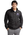 Northwestern Wildcats College Vault Cutter & Buck Charter Eco Knit Recycled Big & Tall Full-Zip Jacket Black Front
