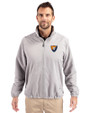 Illinois Fighting Illini College Vault Cutter & Buck Charter Eco Knit Recycled Big & Tall Full-Zip Jacket Polished Medium Gray Front