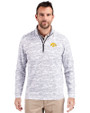 Iowa Hawkeyes Cutter & Buck Traverse Stretch Eco Camo Print Quarter Zip Mens Big and Tall Pullover Charcoal Front