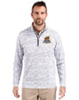 Toledo Mud Hens Cutter & Buck Traverse Stretch Eco Camo Print Quarter Zip Mens Big and Tall Pullover Charcoal Front