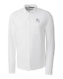 Kansas City Royals Stars & Stripes Cutter & Buck Advantage Tri-Blend Pique Long Sleeve Knitted Mens Button Down White Mannequin