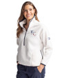 Kansas City Royals Stars & Stripes Cutter & Buck Cascade Eco Fleece Womens Pullover Jacket Shell/Navy Blue Front