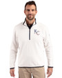 Kansas City Royals Stars & Stripes Cutter & Buck Cascade Eco Fleece Mens Quarter Zip Jacket Shell/Navy Blue Front