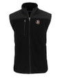 Florida State Seminoles Cutter & Buck Cascade Epic Comfort Recycled Sherpa Fleece Mens Big & Tall Full Zip Vest Black Mannequin
