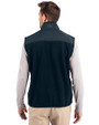 Virginia Hoos College Vault Cutter & Buck Cascade Eco Sherpa Mens Big and Tall Fleece Vest Navy Blue Back