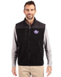 Texas Christian Horned Frogs College Vault Cutter & Buck Cascade Eco Sherpa Mens Big and Tall Fleece Vest Black Front