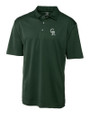 Colorado Rockies City Connect Cutter & Buck CB Drytec Genre Textured Solid Mens Big and Tall Polo Hunter Green Mannequin