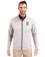 Boston Red Sox City Connect Cutter & Buck Adapt Eco Knit Hybrid Recycled Mens Big & Tall Full Zip Jacket Polished Medium Gray Front