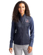 Tampa Bay Rays Stars & Stripes Cutter & Buck Stealth Hybrid Quilted Womens Full Zip Windbreaker Jacket Liberty Navy Front