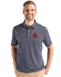Los Angeles Angels City Connect Cutter & Buck Pike Eco Symmetry Print Stretch Recycled Mens Big & Tall Polo Navy Blue/White Front