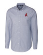 Los Angeles Angels City Connect Cutter & Buck Stretch Oxford Mens Long Sleeve Dress Shirt Light Blue Mannequin