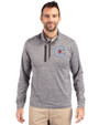 Chicago Cubs City Connect Cutter & Buck Stealth Heathered Quarter Zip Mens Pullover Elemental Grey Front