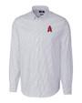 Los Angeles Angels City Connect Cutter & Buck Stretch Oxford Stripe Mens Long Sleeve Dress Shirt Light Blue Mannequin