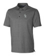 Colorado Rockies City Connect Cutter & Buck Forge Heathered Stretch Mens Polo Charcoal Heather Mannequin