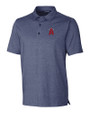 Los Angeles Angels City Connect Cutter & Buck Forge Heathered Stretch Mens Polo Indigo Heather Mannequin