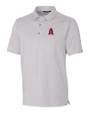 Los Angeles Angels City Connect Cutter & Buck Forge Heathered Stretch Mens Polo Polished Heather Mannequin