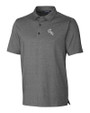 Chicago White Sox City Connect Cutter & Buck Forge Heathered Stretch Mens Polo Charcoal Heather Mannequin