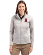 Los Angeles Angels City Connect Cutter & Buck Stealth Hybrid Quilted Womens Full Zip Windbreaker Jacket Polished Medium Gray Front