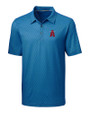 Los Angeles Angels City Connect Cutter & Buck Pike Mini Pennant Print Stretch Mens Polo Liberty Navy Mannequin