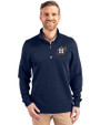 Houston Astros City Connect Cutter & Buck Traverse Stretch Eco Quarter Zip Mens Big and Tall Pullover Liberty Navy Front