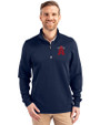 Los Angeles Angels City Connect Cutter & Buck Traverse Stretch Eco Quarter Zip Mens Big and Tall Pullover Liberty Navy Front
