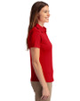 Miami Marlins City Connect Cutter & Buck Prospect Eco Textured Stretch Recycled Womens Short Sleeve Polo Red Side
