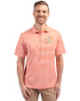 Houston Astros City Connect Cutter & Buck Virtue Eco Pique Stripe Recycled Mens Big and Tall Polo College Orange Front