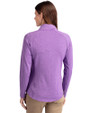 Colorado Rockies City Connect Cutter & Buck Adapt Eco Knit Heather Recycled Womens Full Zip College Purple Heather Back