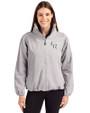 Colorado Rockies City Connect Cutter & Buck Charter Eco Recycled Womens Full-Zip Jacket Polished Medium Gray Front