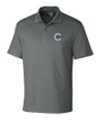 Chicago Cubs City Connect Cutter & Buck Genre Textured Solid Mens Polo Elemental Grey Mannequin