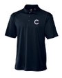 Chicago Cubs City Connect Cutter & Buck Genre Textured Solid Mens Polo Navy Blue Mannequin