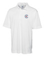 Chicago Cubs City Connect Cutter & Buck Genre Textured Solid Mens Polo White Mannequin