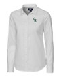 Colorado Rockies City Connect Cutter & Buck Stretch Oxford Womens Long Sleeve Dress Shirt White Mannequin