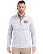 Miami Marlins City Connect Cutter & Buck Traverse Stretch Eco Camo Print Quarter Zip Mens Pullover Charcoal Front