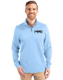 Milwaukee Brewers City Connect Cutter & Buck Traverse Stretch Eco Quarter Zip Mens Pullover Atlas Light Blue Front