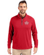 Miami Marlins City Connect Cutter & Buck Adapt Eco Knit Stretch Recycled Mens Big and Tall Quarter Zip Pullover Red Front