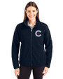 Chicago Cubs City Connect Cutter & Buck Cascade Eco Fleece Womens Full Zip Jacket Navy Blue Front