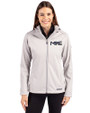 Milwaukee Brewers City Connect Cutter & Buck Evoke Softshell Recycled Full Zip Womens Jacket CONCRETE Front