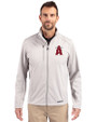Los Angeles Angels City Connect Cutter & Buck Evoke Softshell Recycled Full Zip Mens Jacket CONCRETE Front