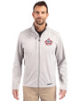 Miami Marlins City Connect Cutter & Buck Evoke Softshell Recycled Full Zip Mens Jacket CONCRETE Front