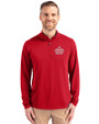 Miami Marlins City Connect Cutter & Buck Virtue Eco Pique Recycled Quarter Zip Mens Big & Tall Pullover Red Front
