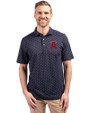 Los Angeles Angels City Connect Cutter & Buck Virtue Eco Pique Tile Print Recycled Mens Big & Tall Polo Navy Blue Front