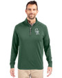 Colorado Rockies City Connect Cutter & Buck Adapt Eco Knit Stretch Recycled Mens Quarter Zip Pullover Hunter Green Front